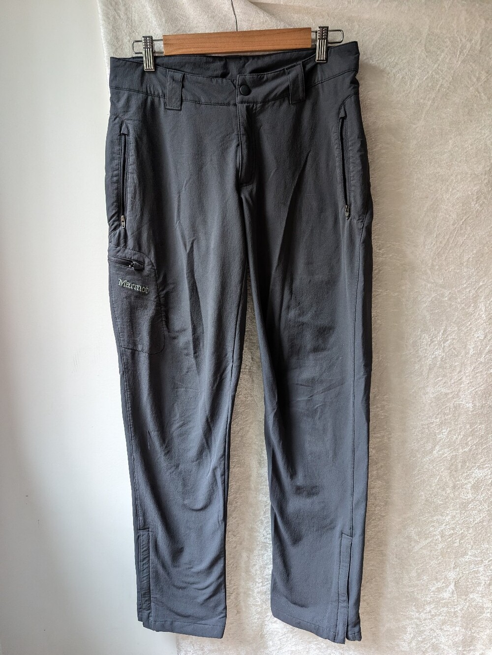 Marmot Water Resistant Polyester Lined Nylon Straight Leg Pant With Zip Pockets